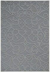Textured Gray Rug: Elegant Floral Embossed Design