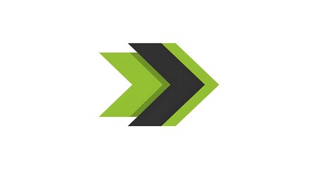Dynamic Green and Black Arrow Design