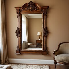 vintage room with wooden door