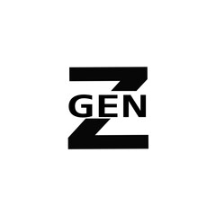 Obraz premium Minimalist “Gen Z” Logo in Bold Black Font