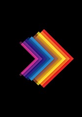 Rainbow Arrow: Vibrant Geometric Abstract Art