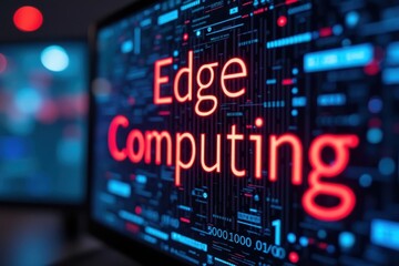 Obraz premium Edge Computing: Futuristic Technology and Data Processing
