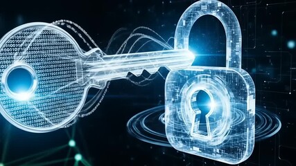 Digital Key Unlocking Padlock. - Powered by Adobe