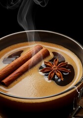 Warm Spice Coffee: Aromatic Steam & Cinnamon