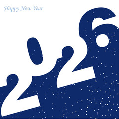 Happy new year 2026 snowy concept design , 2026 number typography template for calendar, card, poster, cover, etc 