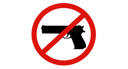 Obraz premium No gun symbol prohibition sign isolated on transparent background