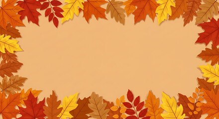 Autumn Leaves Frame: Warm Hues & Fall Colors