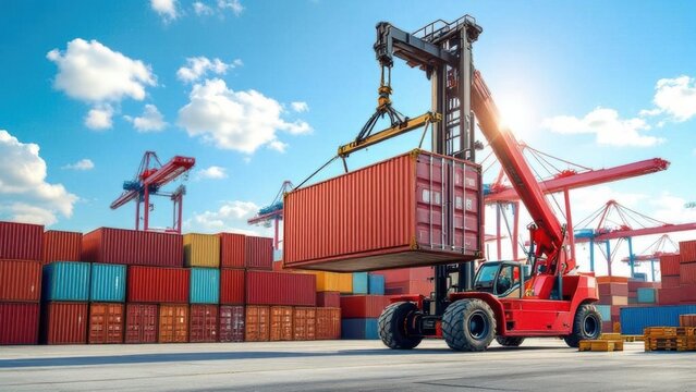Reach-Stacker mit Container