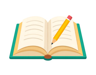 Back to school preparations with open book and pencil on the desk encouraging students to engage in learning during the new academic year