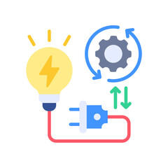 Electricity Operation flat color icon