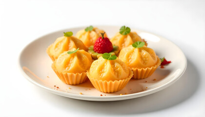 indian sweet plate isolated on white background