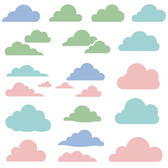 Pastel Clouds in Various Sizes and Colors