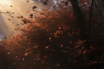 Autumn leaves backgrounds outdoors nature.