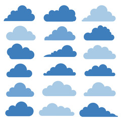 Blue Clouds in Various Shapes and Sizes