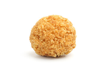 One delicious fried croquette ball isolated on white