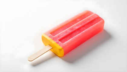 strawberry popsicle frozen isolated on white background 