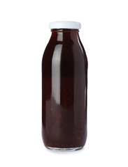 Superfood. Tasty smoothie in glass bottle isolated on white