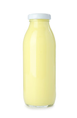 Superfood. Tasty smoothie in glass bottle isolated on white