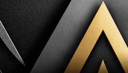 Abstract geometric pattern of dark gray and gold triangles