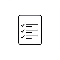 Checklist with marks and lines on white background