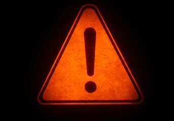 Glowing Amber Warning: Urgent Alert in the Dark