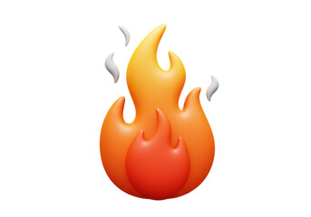 Isolated Cartoon Fire Flame with Smoke