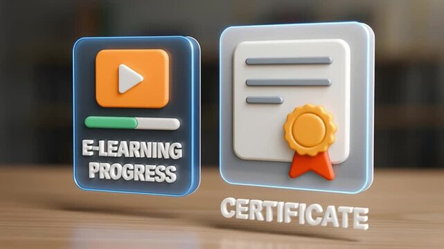 Online course progress and certification achievement for career development