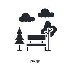 Park Icon Glyph Style. Vector Illustration For Graphic Design