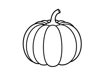 Isolated Line Art Pumpkin