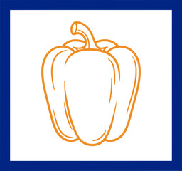 Bell Pepper Outline, Orange Vegetable