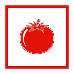 Tomato Outline Icon, Red Vegetable Symbol