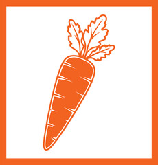 Carrot Outline Icon, Orange Vegetable Symbol