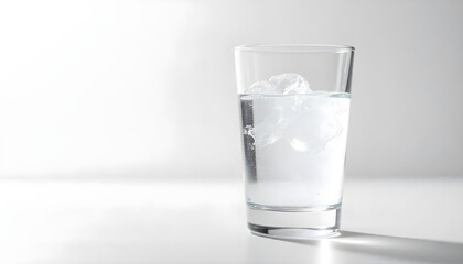sparkling water glass isolated on white background