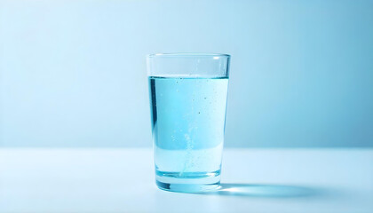 sparkling water glass isolated on white background