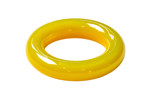 Simple White Plastic ID Card Holder with Neck Strap  Isolated on transparent background, cutout	