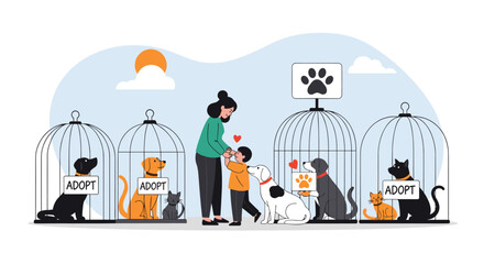 Adoption event bringing joy to children and shelter animals finding forever homes