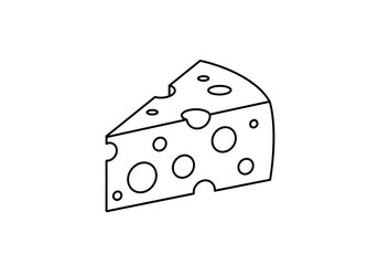 Isolated Simple Cheese Slice Outline