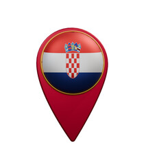 Croatian Flag Pin Location Croatia national flag isolated png alpha background, 