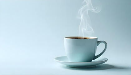 hot tea coffee beverage in cup and saucer isolated on white background