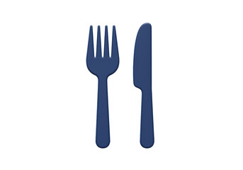 Isolated Sleek Fork and Knife Culinary Duo