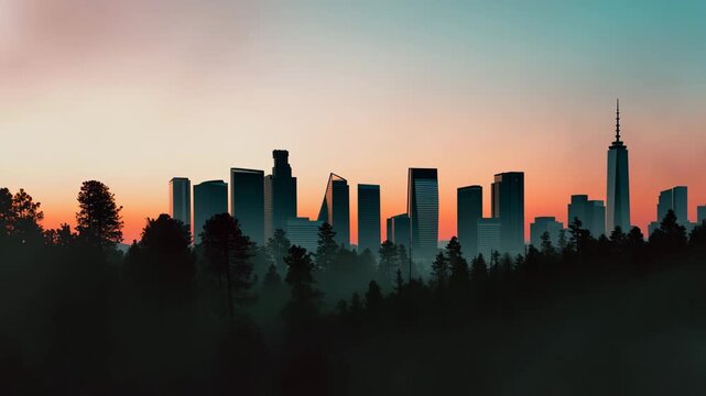 Skyline obscured by smoke from wildfires