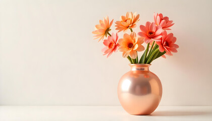 big flower vase isolated on white background