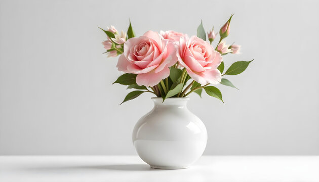big flower vase isolated on white background