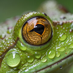 Macro Shot of a Tree Frog's Golden Eye