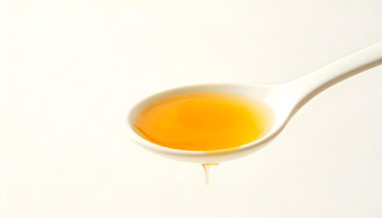 Honey spoon isolated on white background