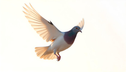 Obraz premium pigeon flying isolated on white background