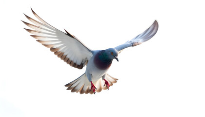 Obraz premium pigeon flying isolated on white background