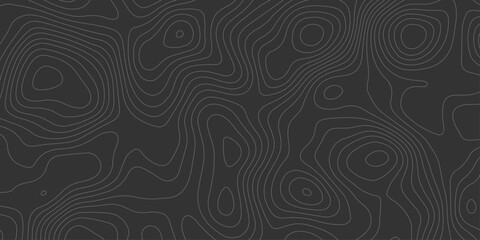 Naklejka premium Dark topographic map background with smooth contour lines, perfect for tech, geoscience visuals, or abstract design elements with a modern, sleek feel.