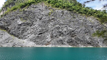 Blue water in an old dolomite mine