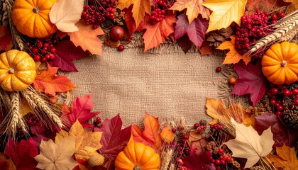 Realistic HD abstract background inspired by November, harvest tones of burnt orange, cranberry red, and golden wheat, textured like burlap, wood, and leaves, flowing organic forms and neutral center,